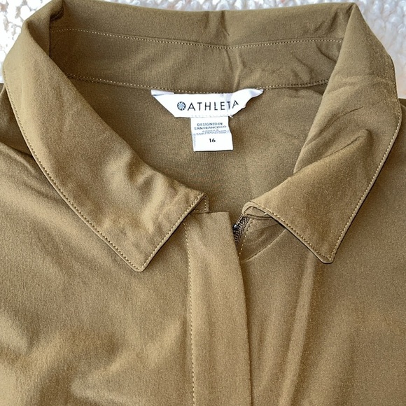 Athleta Brooklyn Heights Sleeveless Wide Leg Zip Jumpsuit Acacia Olive Green 16 - Picture 8 of 9